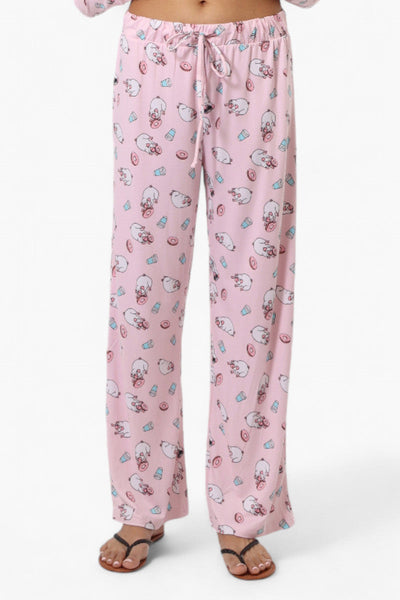 Canada Weather Gear Pug Pattern Wide Leg Pajama Pants - Pink - Womens Pajamas - Canada Weather Gear