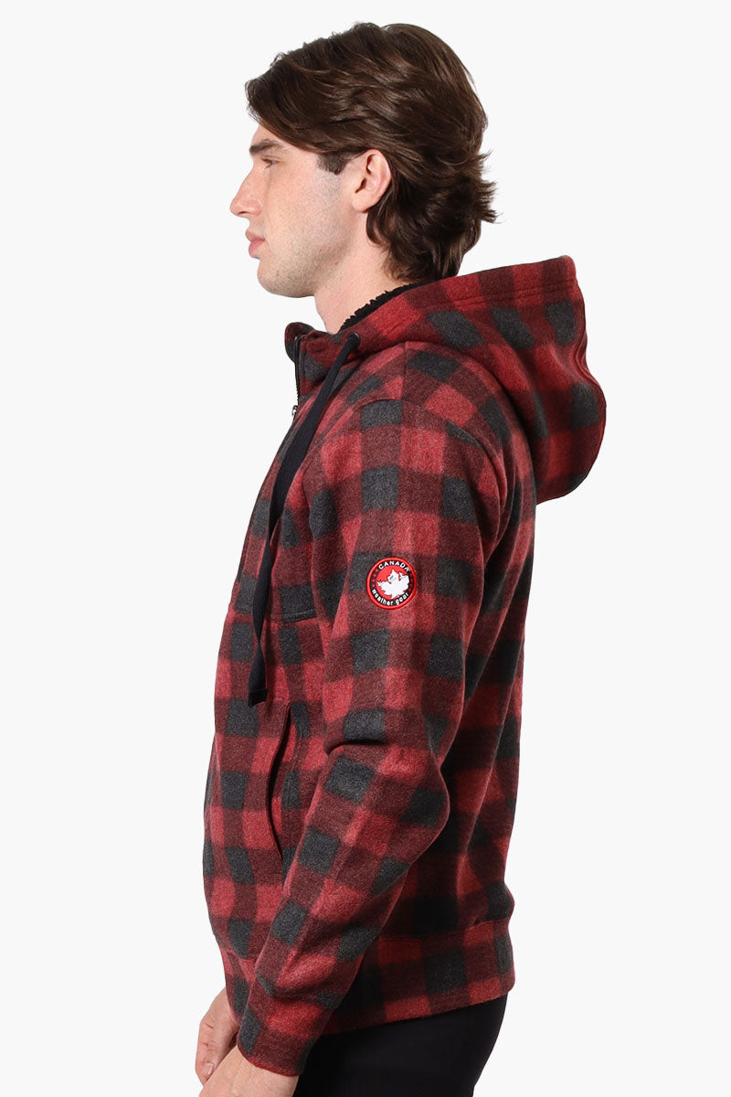 Canada Weather Gear Plaid Fleece Lined Lightweight Jacket - Red - Mens Lightweight Jackets - Canada Weather Gear