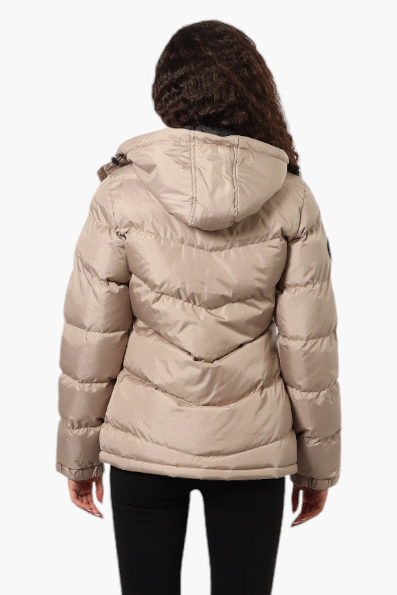 Canada Weather Gear Solid Bubble Bomber Jacket - Taupe - Womens Bomber Jackets - Canada Weather Gear