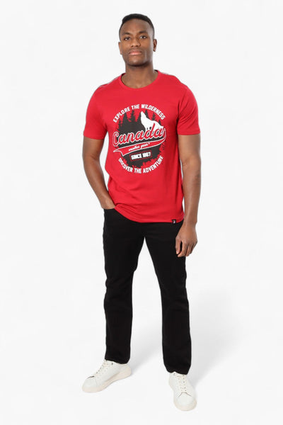 Canada Weather Gear Wilderness Print Tee - Red - Mens Tees & Tank Tops - Canada Weather Gear