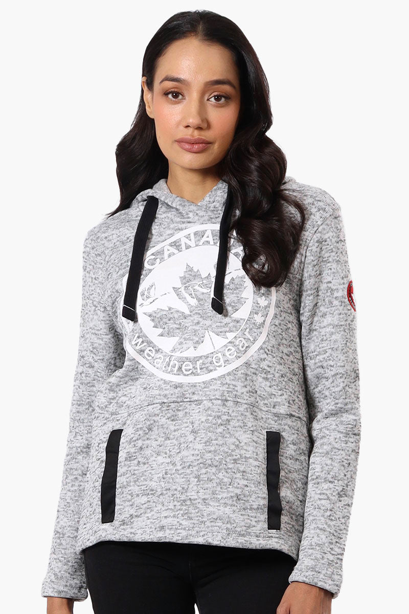 Canada Weather Gear Chest Logo Fleece Hoodie - Grey - Womens Hoodies & Sweatshirts - Canada Weather Gear