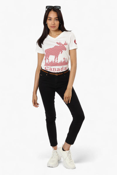 Canada Weather Gear Moose Print Tee - White - Womens Tees & Tank Tops - Canada Weather Gear