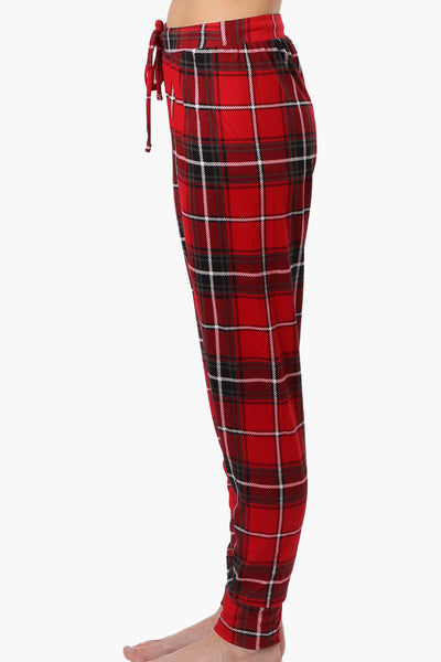 Cuddly Canuckies Plaid Jogger Pajama Pants - Red - Womens Pajamas - Canada Weather Gear