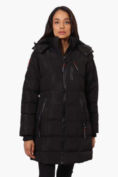 Canada Weather Gear 3/4 Length Bubble Parka Jacket - Black - Womens Parka Jackets - Canada Weather Gear