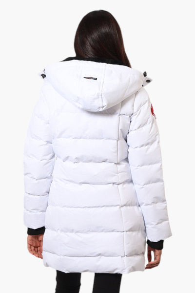 Canada Weather Gear 3/4 Length Bubble Parka Jacket - White - Womens Parka Jackets - Canada Weather Gear