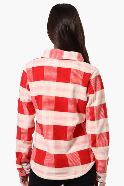 Canada Weather Gear Fleece Plaid Button Up Shirt - Red - Womens Shirts & Blouses - Canada Weather Gear