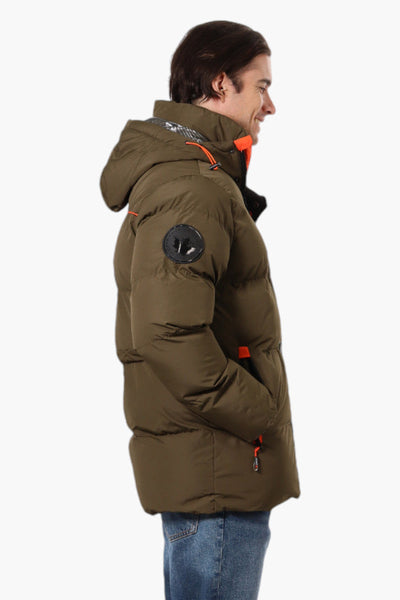 Canada Weather Gear Contrast Trim Bubble Bomber Jacket - Olive - Mens Bomber Jackets - Canada Weather Gear