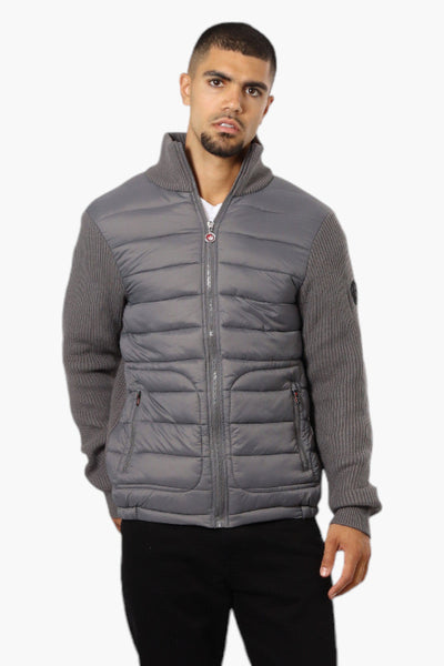 Canada Weather Gear Sweater Knit Polyfill Lightweight Jacket - Grey - Mens Lightweight Jackets - Canada Weather Gear