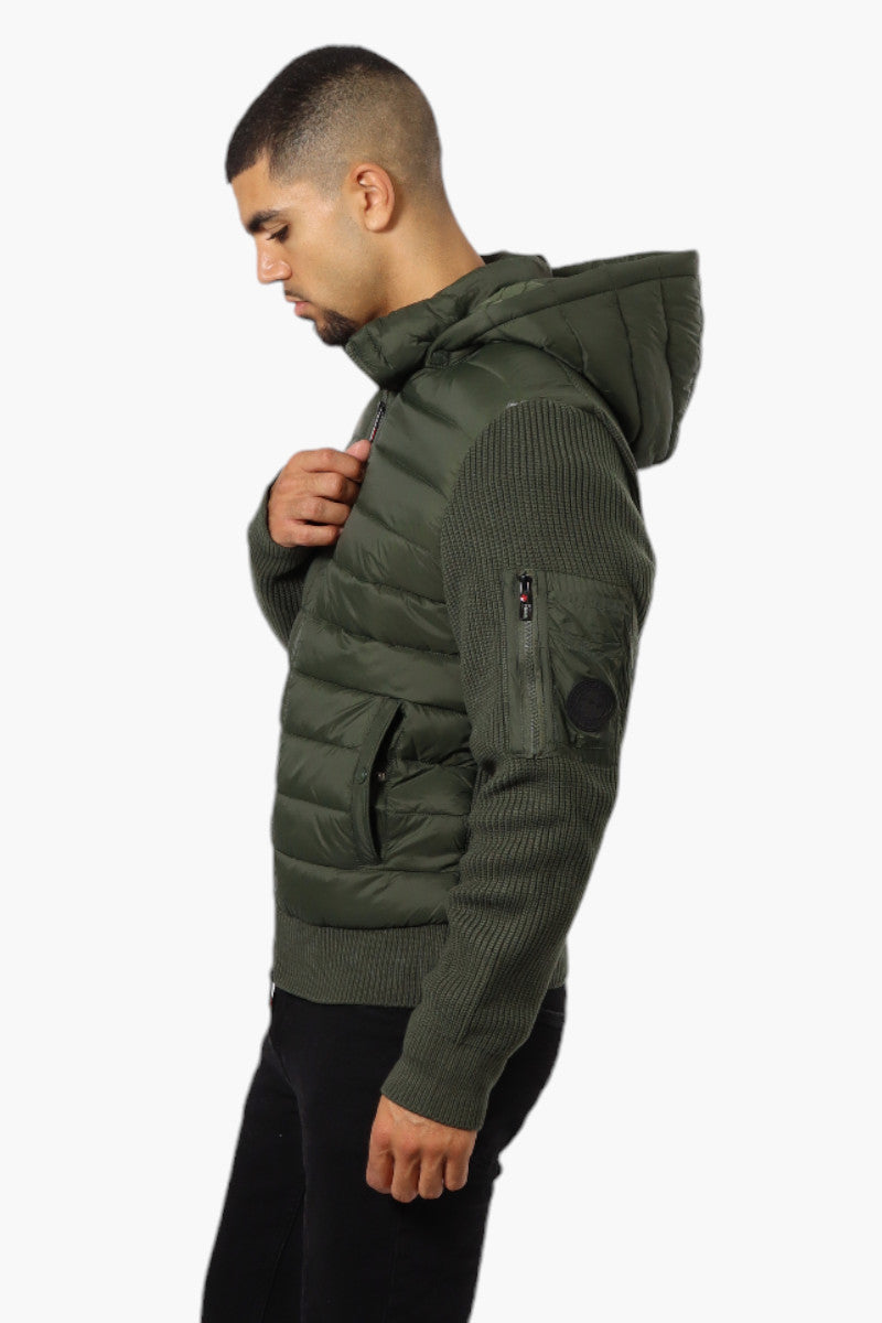 Canada Weather Gear Hooded Sweater Knit Lightweight Jacket - Olive - Mens Lightweight Jackets - Canada Weather Gear