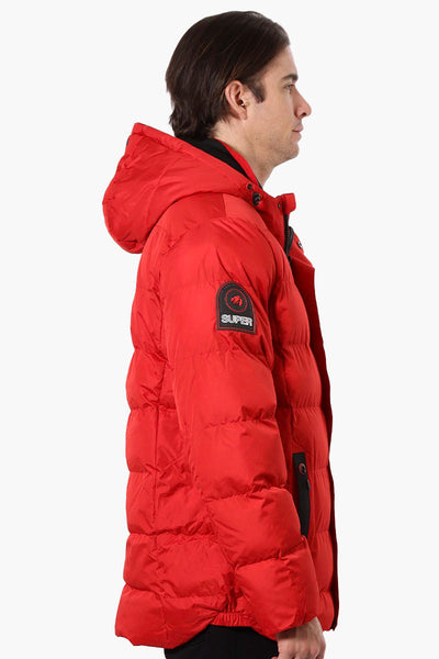 Super Triple Goose Knit Collar Bubble Bomber Jacket - Red - Mens Bomber Jackets - Canada Weather Gear