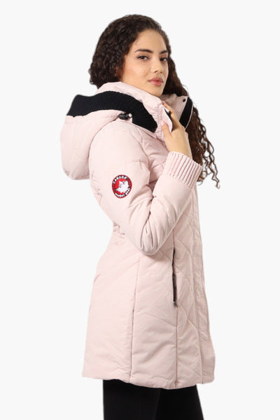 Canada Weather Gear Chevron Quilted Parka Jacket - Pink - Womens Parka Jackets - Canada Weather Gear