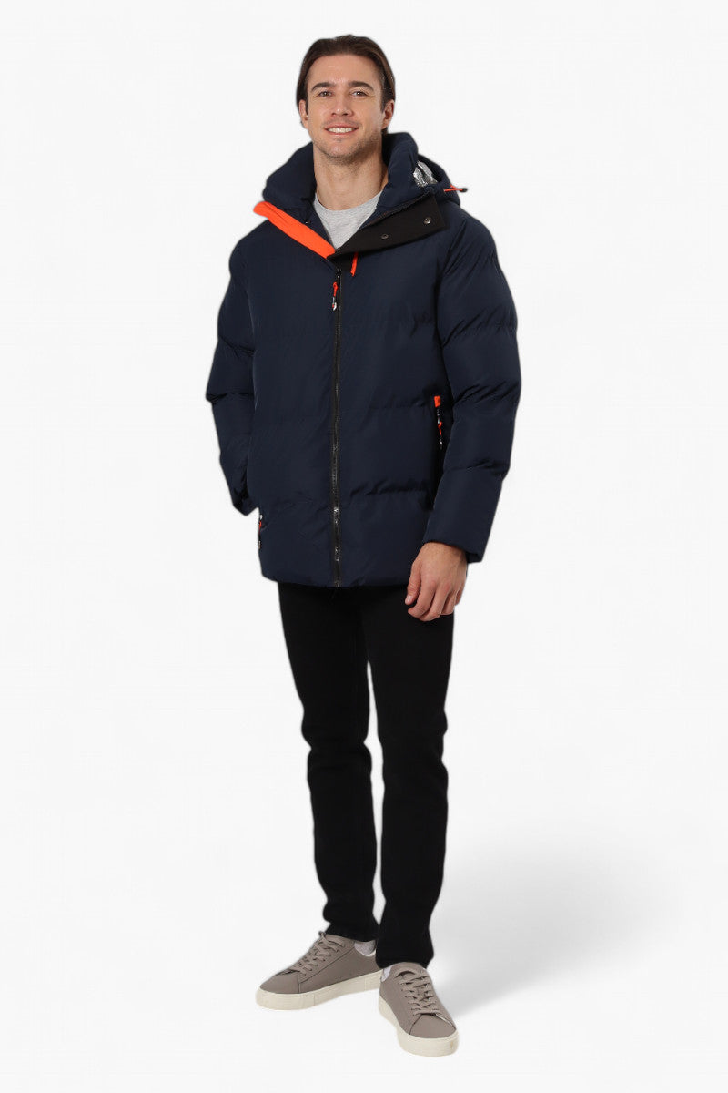 Canada Weather Gear Contrast Trim Bubble Bomber Jacket - Navy - Mens Bomber Jackets - Canada Weather Gear