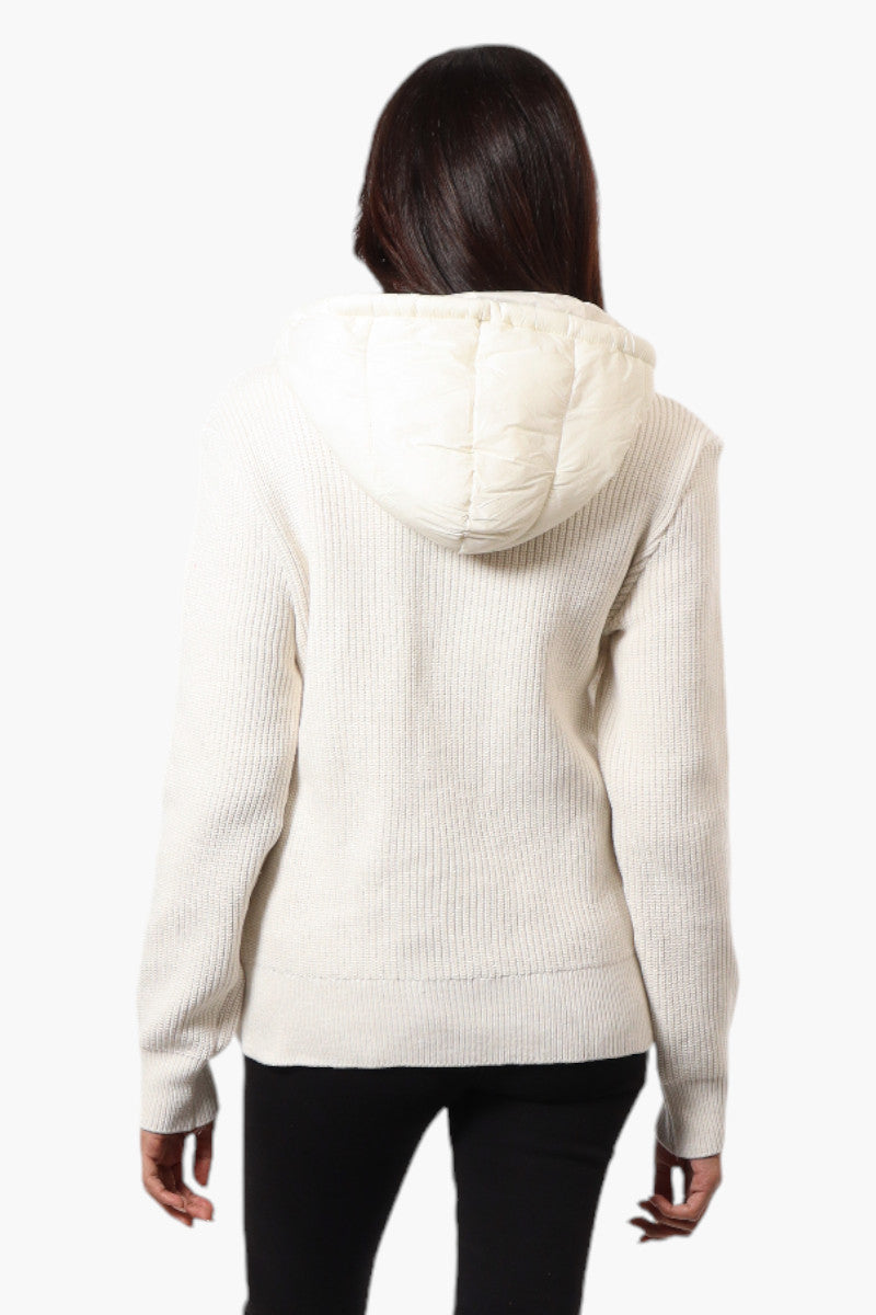 Canada Weather Gear Sweater Knit Polyfill Lightweight Jacket - White - Womens Lightweight Jackets - Canada Weather Gear