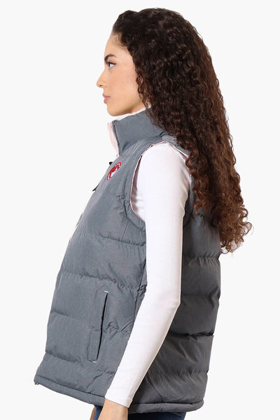 Canada Weather Gear Fleece Lined Collar Bubble Vest - Grey - Womens Vests - Canada Weather Gear