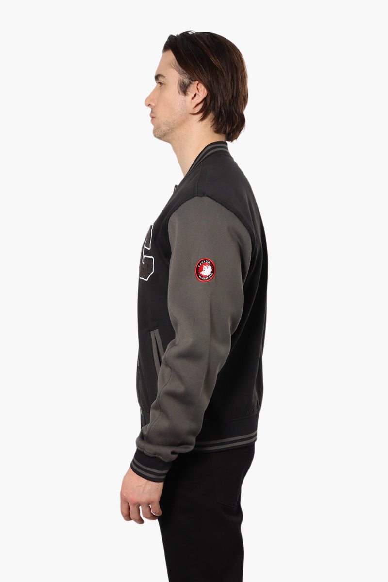 Canada Weather Gear Fleece Varsity Lightweight Jacket - Black - Mens Lightweight Jackets - Canada Weather Gear