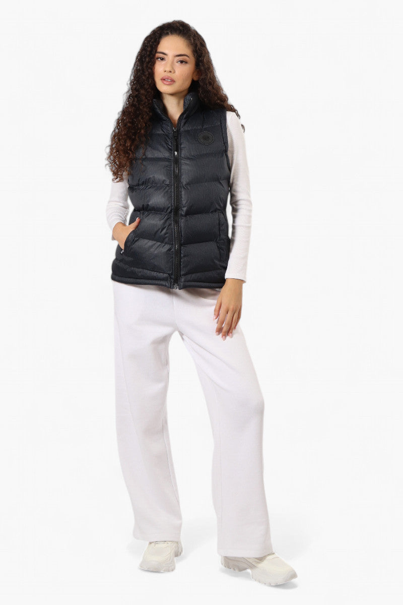 Super Triple Goose Grid Pattern Bubble Vest - Black - Womens Vests - Canada Weather Gear