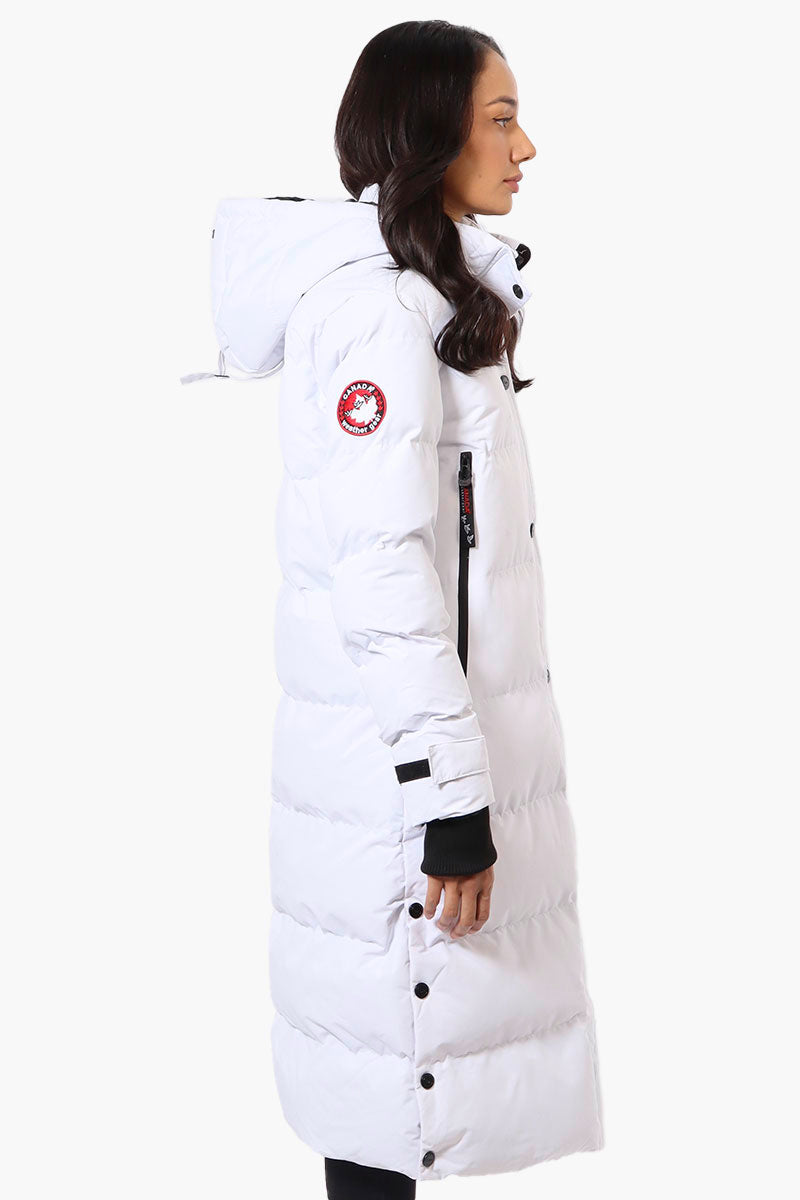 Canada Weather Gear Long Puffer Parka Jacket - White - Womens Parka Jackets - Canada Weather Gear