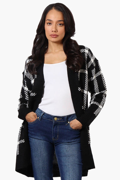 Canada Weather Gear Plaid Open Wrap Cardigan - Black - Womens Cardigans - Canada Weather Gear