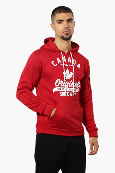 Canada Weather Gear Coast To Coast Print Hoodie - Red - Mens Hoodies & Sweatshirts - Canada Weather Gear