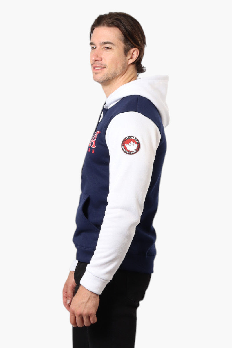 Canada Weather Gear Colour Block Hoodie - Navy - Mens Hoodies & Sweatshirts - Canada Weather Gear