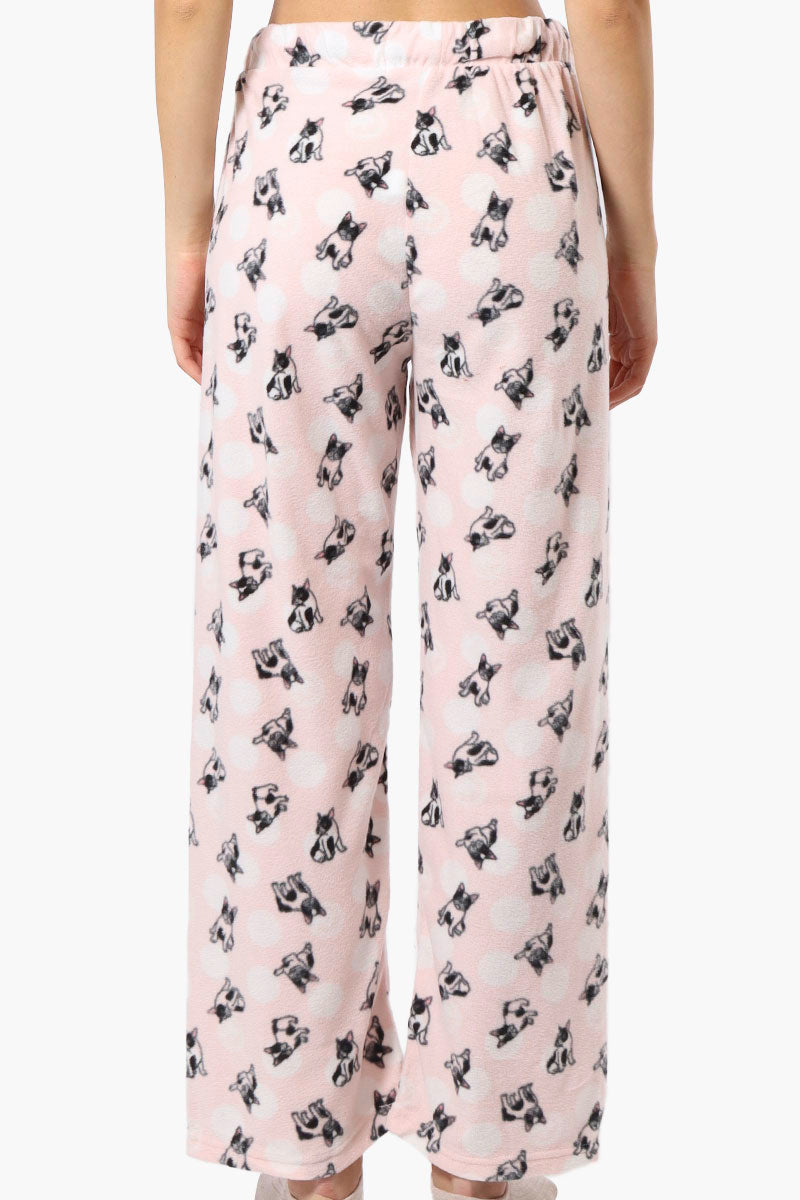 Canada Weather Gear Dog Pattern Wide Leg Pajama Pants - Pink - Womens Pajamas - Canada Weather Gear