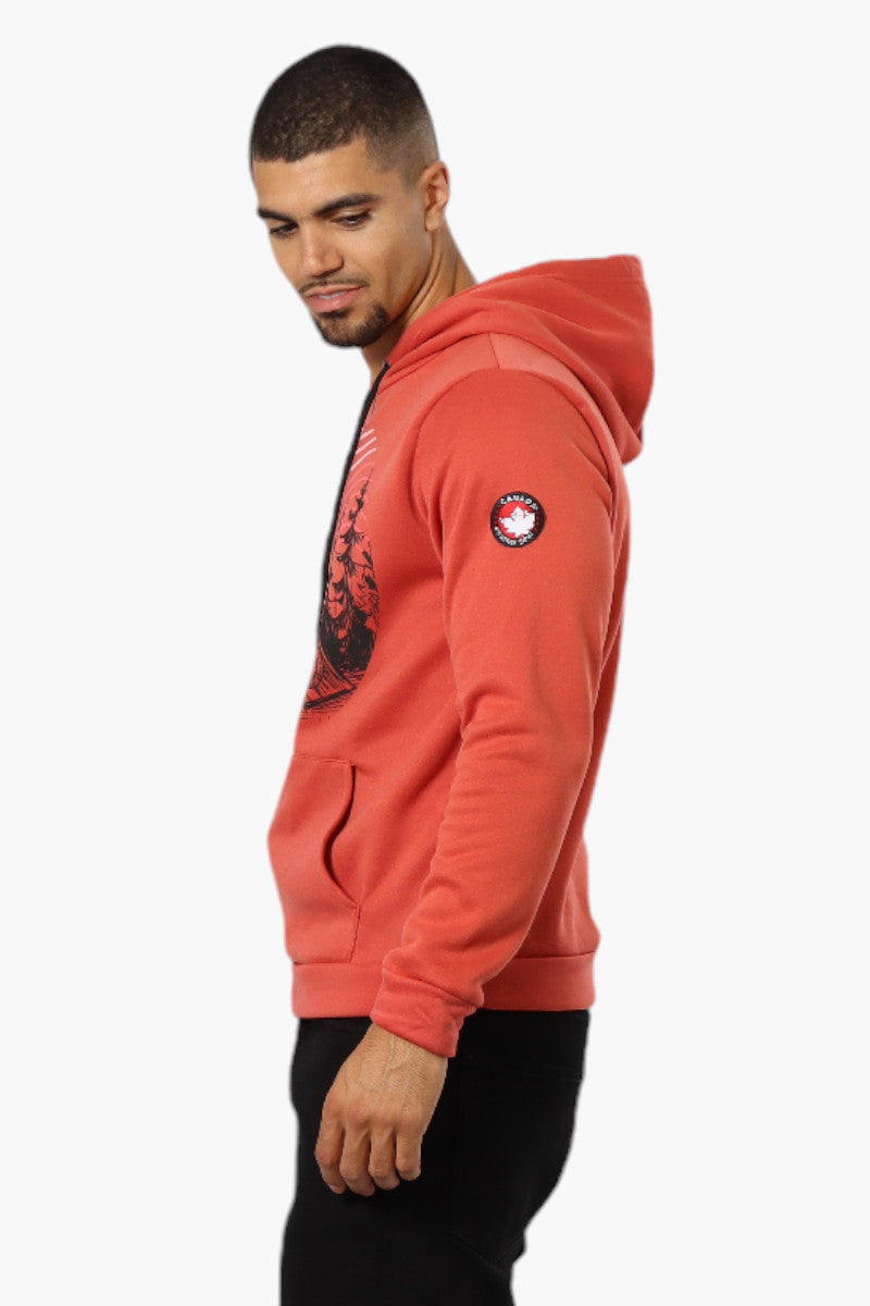 Canada Weather Gear Camping Print Hoodie - Coral - Mens Hoodies & Sweatshirts - Canada Weather Gear