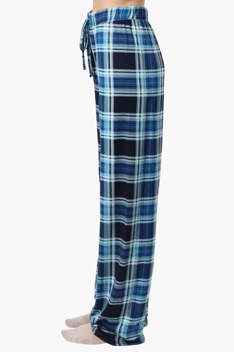 Canada Weather Gear Plaid Wide Leg Pajama Pants - Navy - Womens Pajamas - Canada Weather Gear