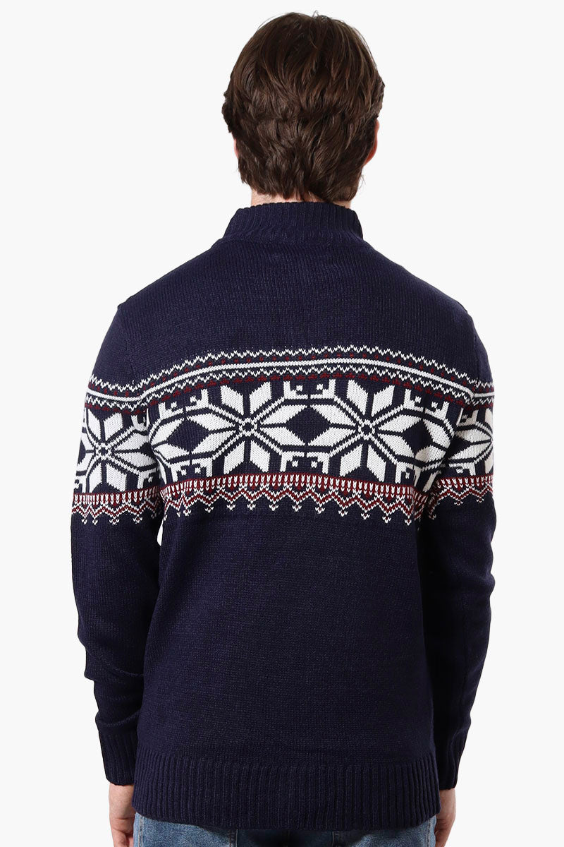 Canada Weather Gear Fair Isle Pattern Pullover Sweater - Navy - Mens Pullover Sweaters - Canada Weather Gear