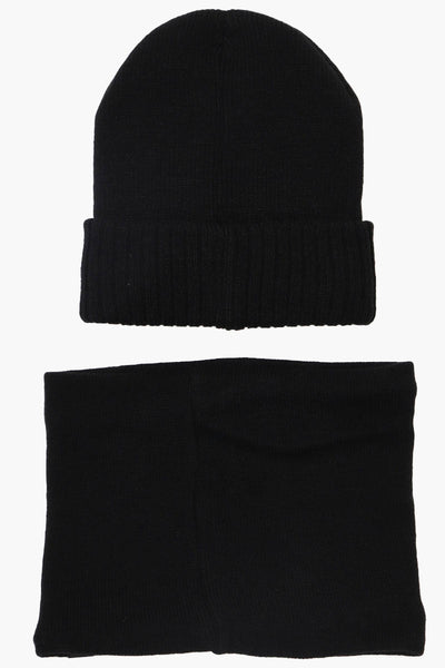 Canada Weather Gear Plush Lined Gaiter Hat Set - Black - Mens Hats - Canada Weather Gear