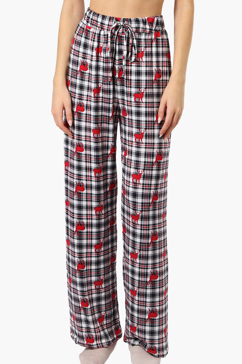 Canada Weather Gear Reindeer Pattern Wide Leg Pajama Pants - Multi - Womens Pajamas - Canada Weather Gear