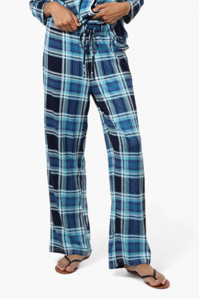 Canada Weather Gear Plaid Wide Leg Pajama Pants - Blue - Womens Pajamas - Canada Weather Gear