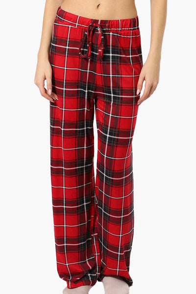 Canada Weather Gear Plaid Wide Leg Pajama Pants - Red - Womens Pajamas - Canada Weather Gear