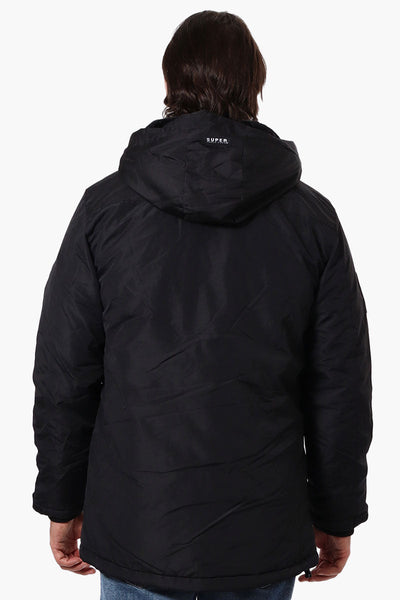 Super Triple Goose Faux Fur Lined Hood Parka Jacket - Black - Mens Parka Jackets - Canada Weather Gear