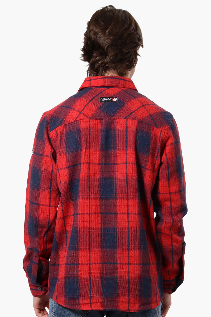 Canada Weather Gear Plaid Button Up Casual Shirt - Red - Mens Casual Shirts - Canada Weather Gear