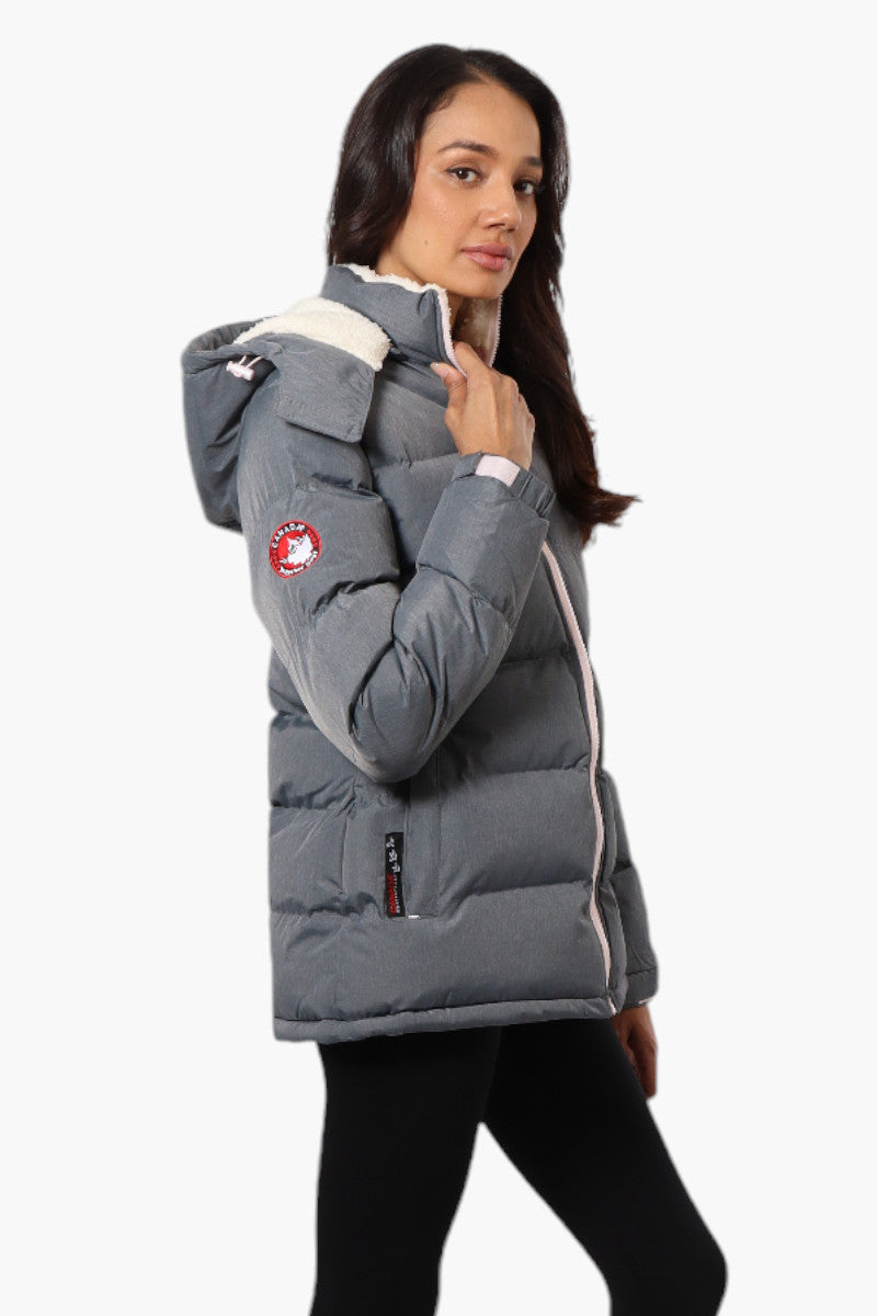 Canada Weather Gear Solid Bubble Bomber Jacket - Grey - Womens Bomber Jackets - Canada Weather Gear