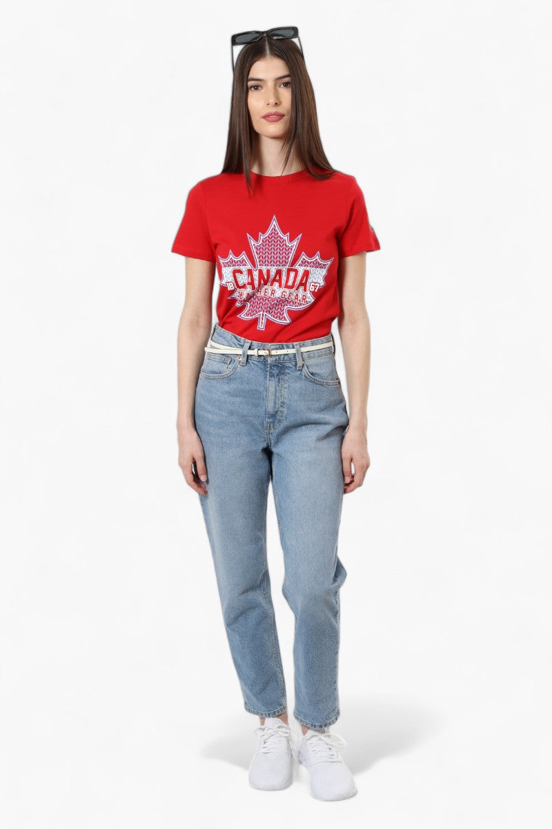 Canada Weather Gear Maple Leaf Print Tee - Red - Womens Tees & Tank Tops - Canada Weather Gear