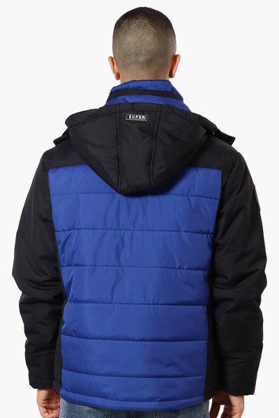 Super Triple Goose Contrast Detail Bubble Bomber Jacket - Blue - Mens Bomber Jackets - Canada Weather Gear