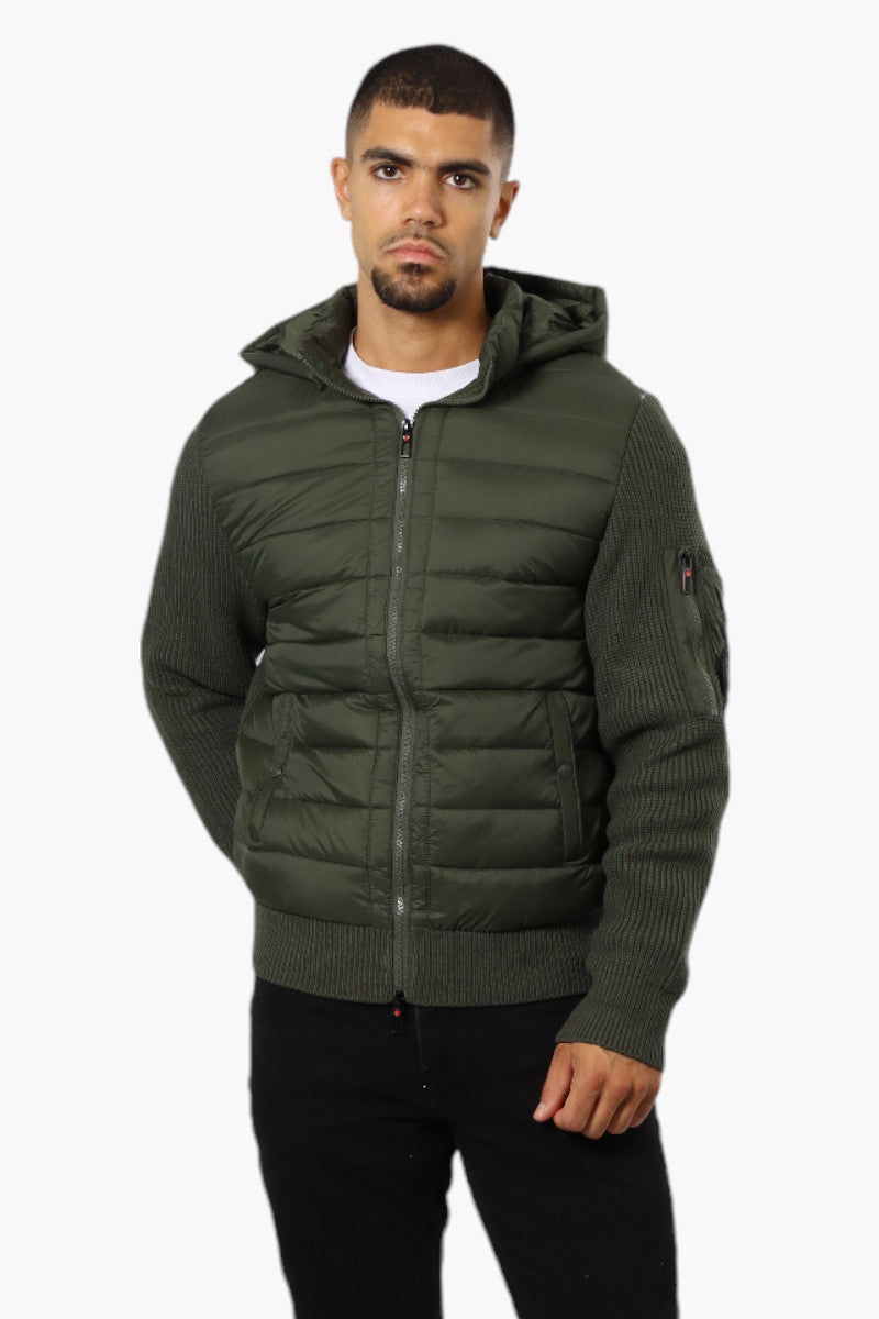 Canada Weather Gear Hooded Sweater Knit Lightweight Jacket - Olive - Mens Lightweight Jackets - Canada Weather Gear