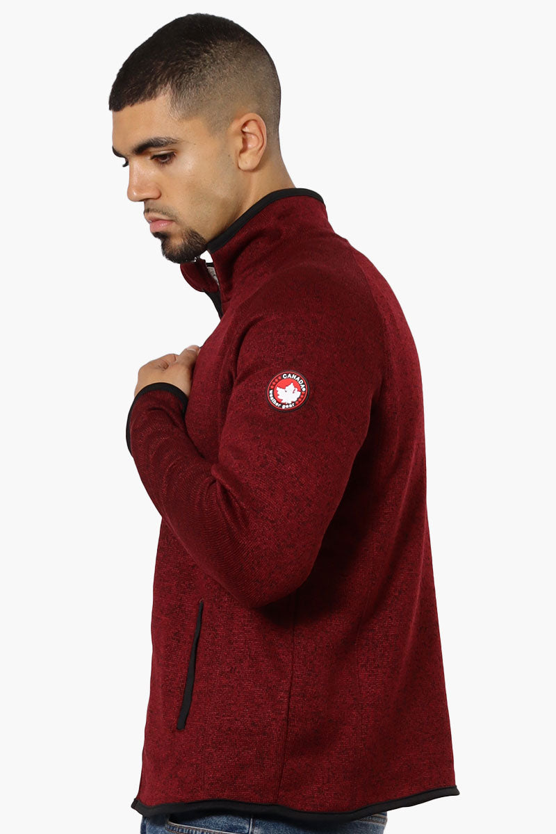 Canada Weather Gear Fleece Full Zip Lightweight Jacket - Burgundy - Mens Lightweight Jackets - Canada Weather Gear