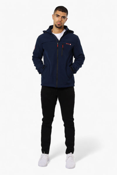 Canada Weather Gear Hooded Fleece Lined Lightweight Jacket - Navy - Mens Lightweight Jackets - Canada Weather Gear