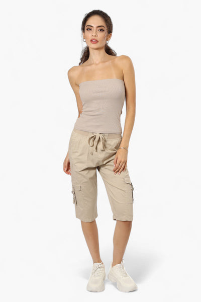 Canada Weather Gear Tie Waist Cargo Capris - Beige - Womens Shorts & Capris - Canada Weather Gear