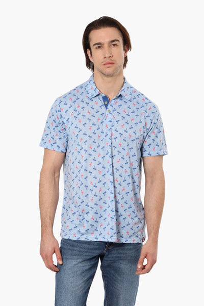 Canada Weather Gear Patterned Polo Shirt - Blue - Mens Polo Shirts - Canada Weather Gear