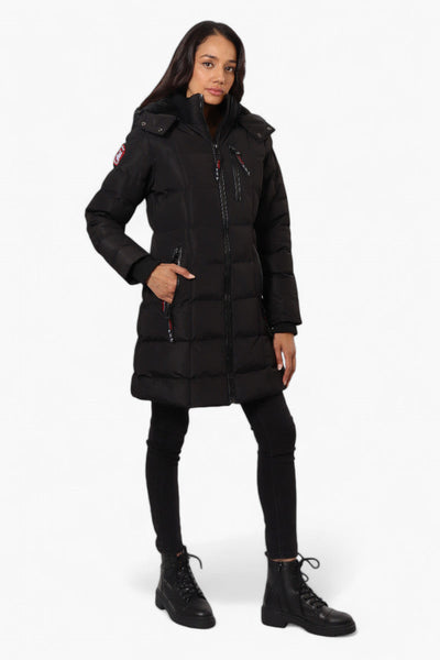 Canada Weather Gear 3/4 Length Bubble Parka Jacket - Black - Womens Parka Jackets - Canada Weather Gear