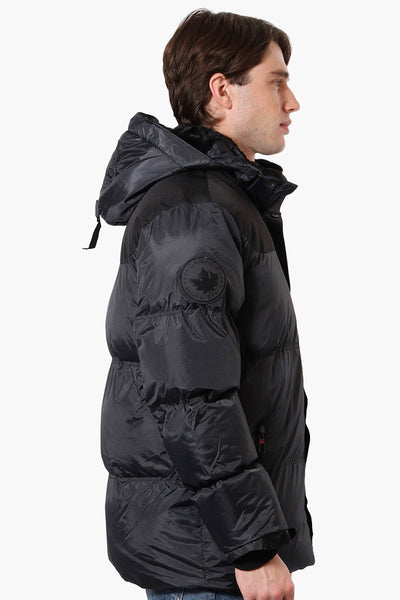 Canada Weather Gear Mouton Lined Grid Pattern Bomber Jacket - Black - Mens Bomber Jackets - Canada Weather Gear