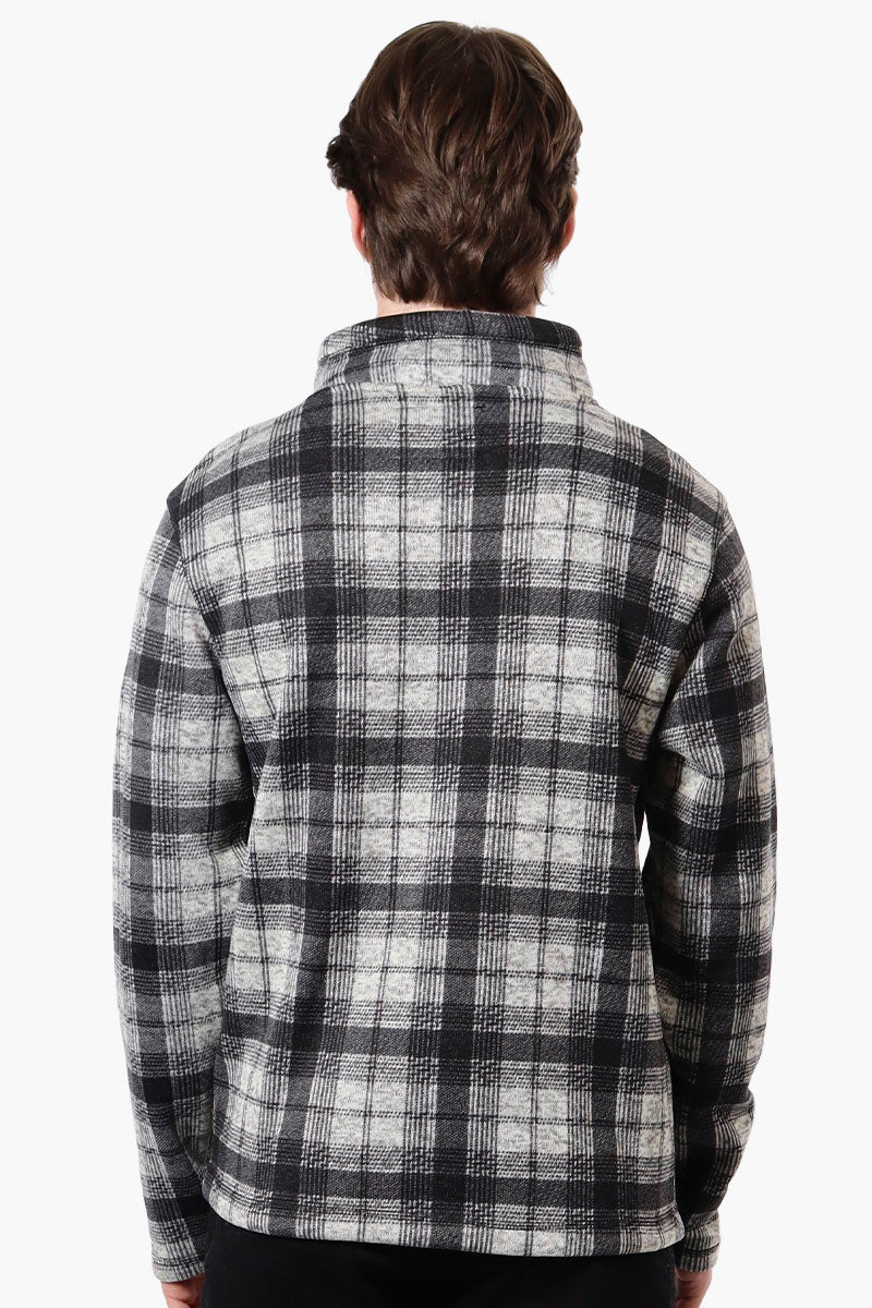 Canada Weather Gear Plaid Half Zip Sweatshirt - Grey - Mens Hoodies & Sweatshirts - Canada Weather Gear