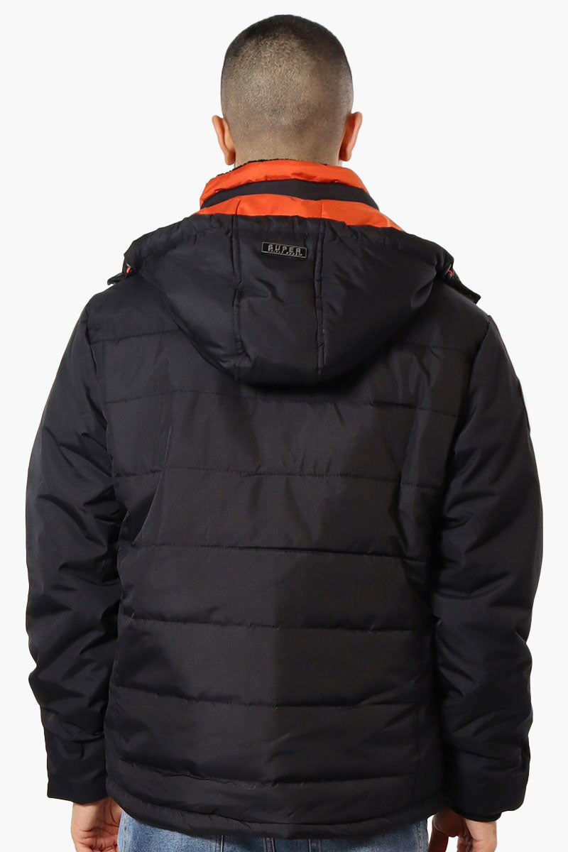 Super Triple Goose Contrast Detail Bubble Bomber Jacket - Black - Mens Bomber Jackets - Canada Weather Gear