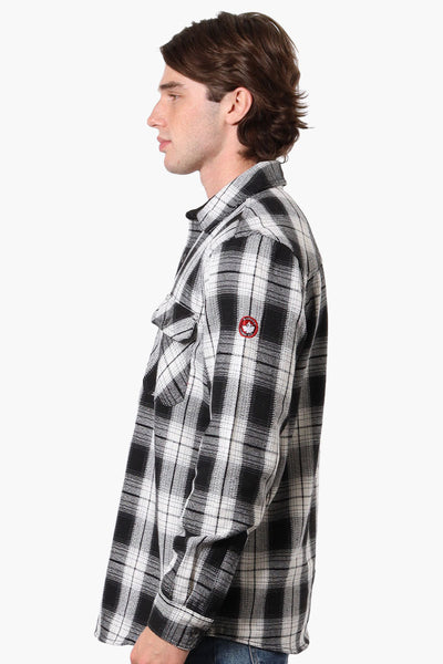 Canada Weather Gear Plaid Button Up Casual Shirt - Black - Mens Casual Shirts - Canada Weather Gear