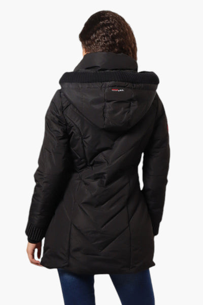 Canada Weather Gear Chevron Quilted Parka Jacket - Black - Womens Parka Jackets - Canada Weather Gear