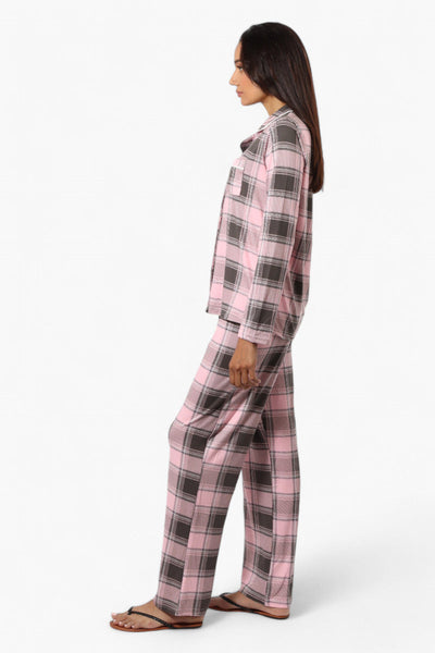 Canada Weather Gear Plaid Wide Leg Pajama Pants - Pink - Womens Pajamas - Canada Weather Gear