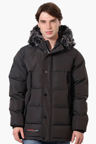 Canada Weather Gear Faux Fur Hood Parka Jacket - Grey - Mens Parka Jackets - Canada Weather Gear